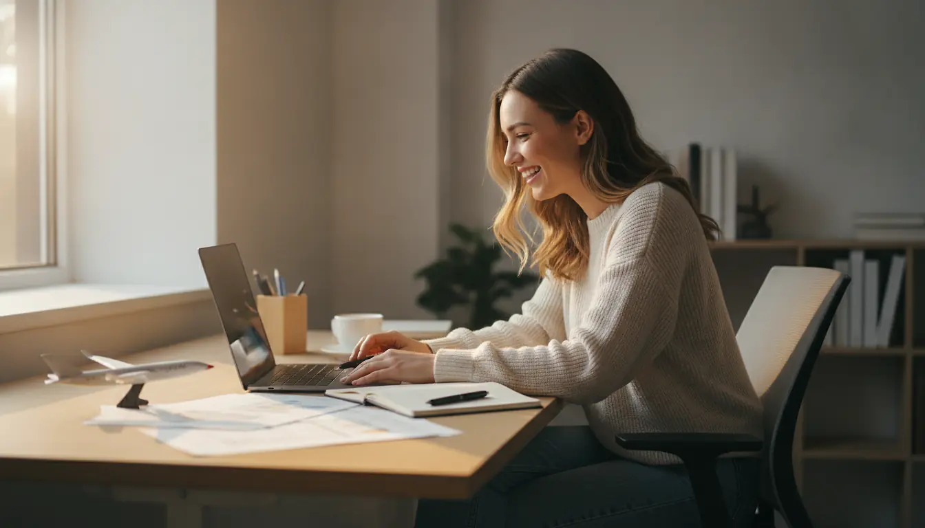 Candidate en reconversion préparant son dossier de financement de formation CCA à son bureau